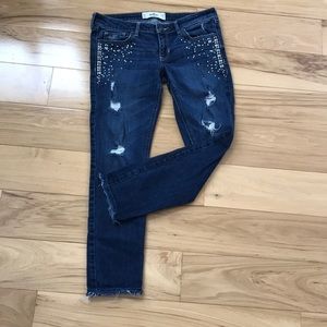 Hollister rhinestone embellished distressed jeggin